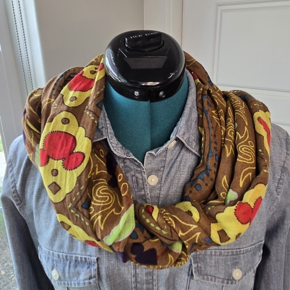 DISNEY PARKS EXCLUSIVE SCARF LOT SET OF 2 BROWN & WHITE MICKEY MOUSE WOMEN OS - Picture 3 of 13